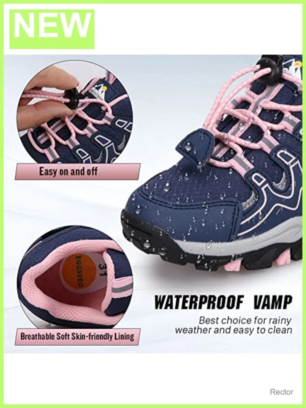 Boys Sneakers Waterproof Athletic Outdoor Shoes Slip Resistant